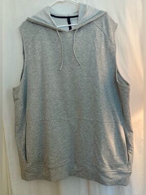 GAIAM Light Gray Sleeveless Pullover Hooded Stretch Vest Size XXL